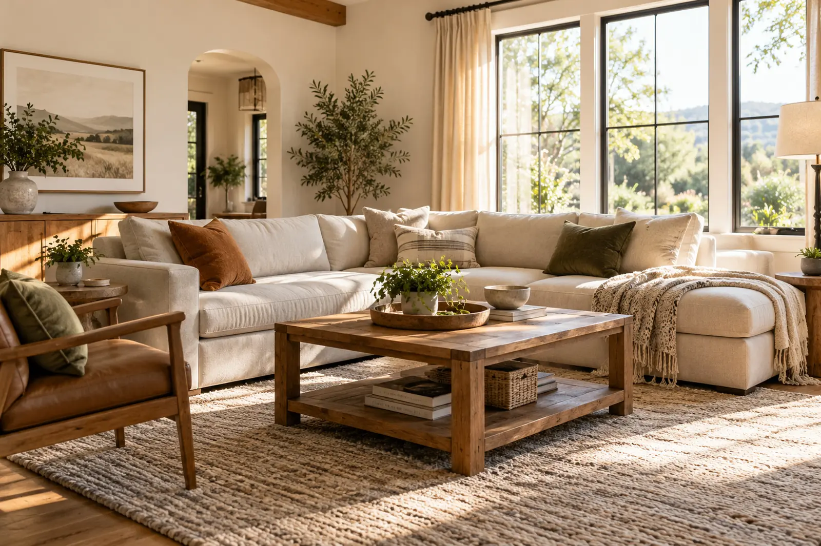 Bright, comfortable living room